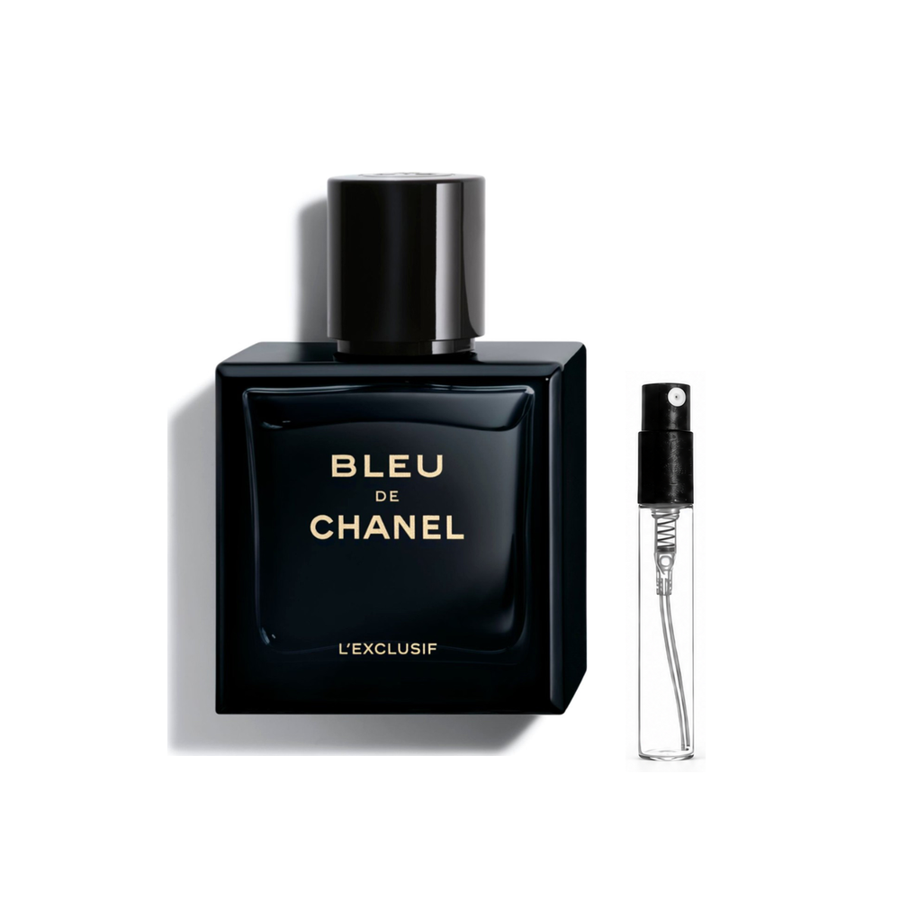 Chanel Bleu de Chanel L’Exclusif Parfum – flakon i identyczny atomizer wzorcowy