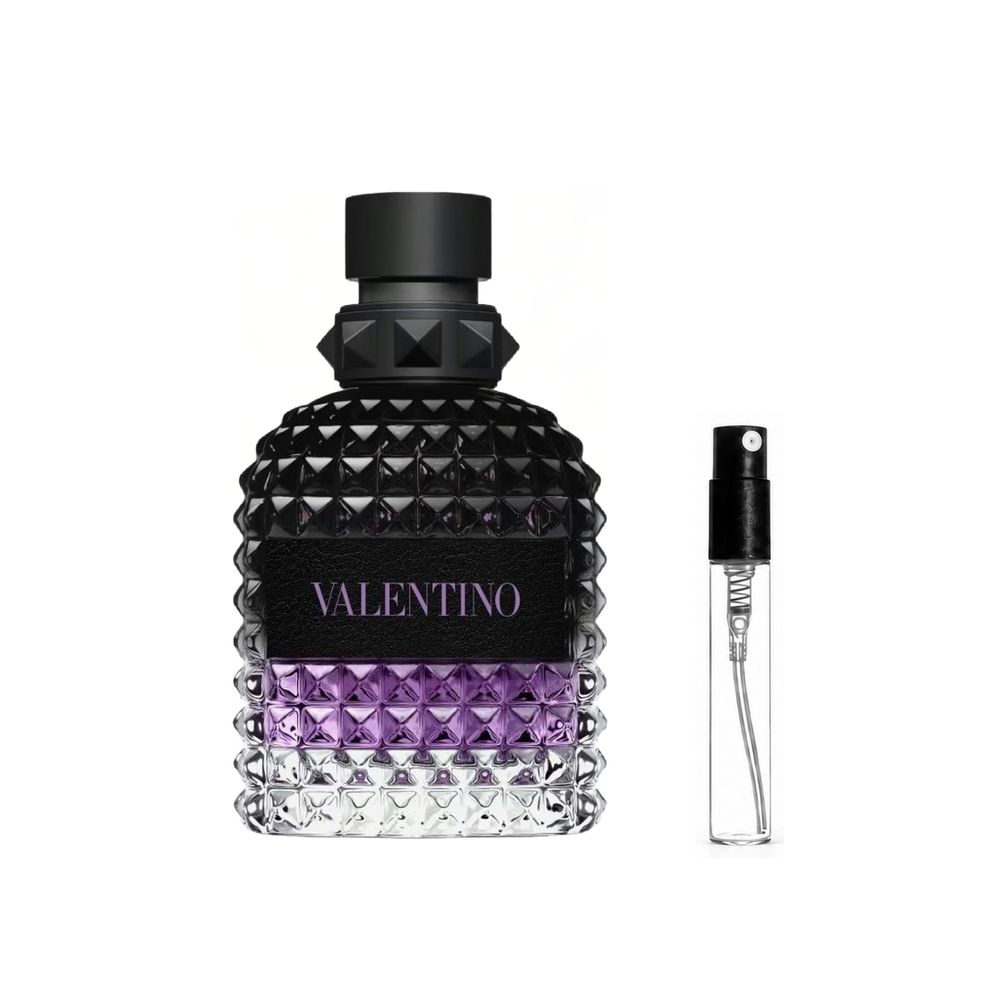 Valentino Uomo Born In Roma Purple Melancholia Eau de Toilette – oryginalny flakon i identyczny atomizer wzorcowy