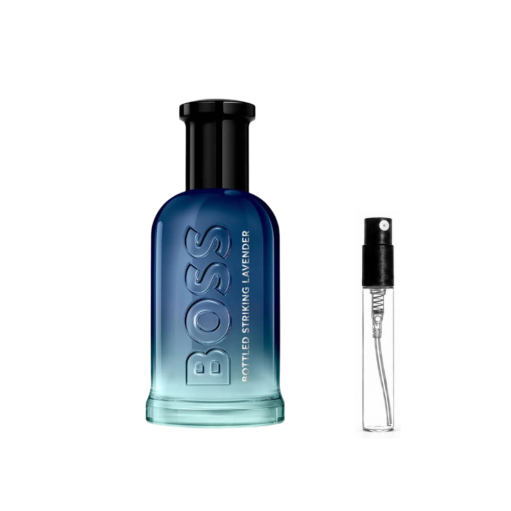 Hugo Boss Bottled Striking Lavender Eau de Parfum – oryginalny flakon i identyczny atomizer wzorcowy