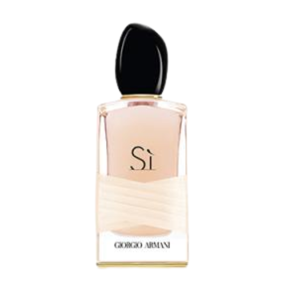 Flakon perfum Armani Sì Rose Signature z nutami róży majowej, róży damasceńskiej, czarnej porzeczki, wanilii i bursztynu – elegancki zapach dla kobiet.