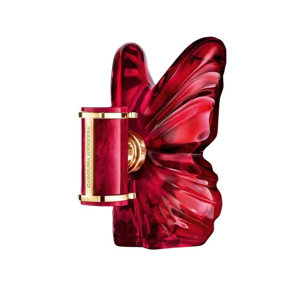 Flakon perfum Carolina Herrera La Bomba Intense Eau de Parfum dla kobiet z nutami malin, owoców leśnych, orchidei, czerwonej ambry i paczuli.