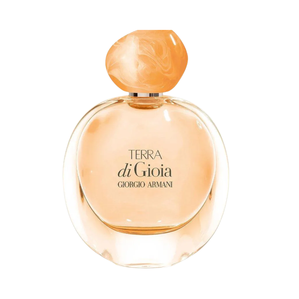 Flakon perfum Giorgio Armani – Terra di Gioia Eau de Parfum z nutami gruszka, bergamotka, mandarynka, kwiat migdałowca, jaśmin i drzewo bursztynowe, piżmo