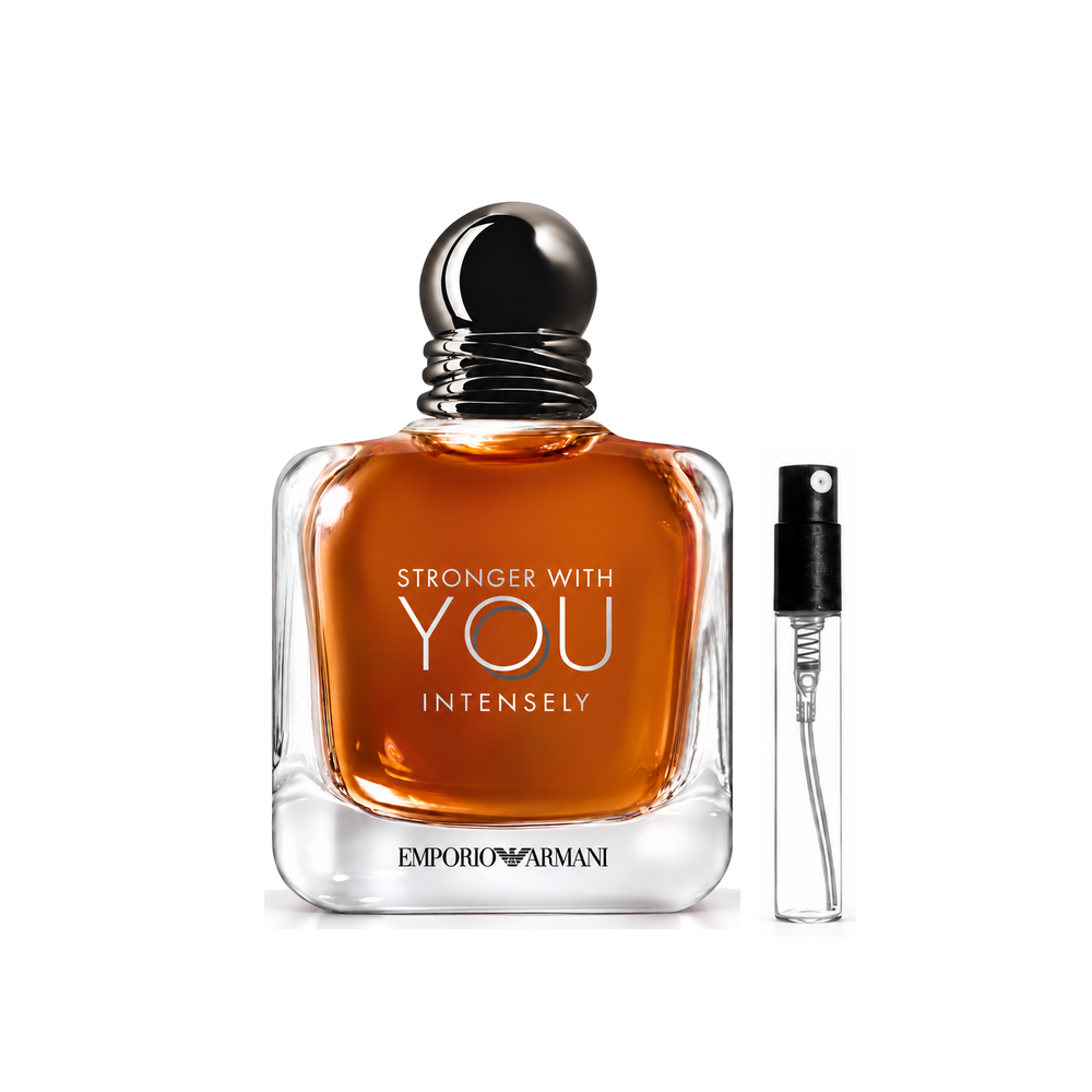 Armani Stronger With You Intensely Eau de Parfum – flakon i atomizer odlewki, zdjęcie poglądowe
