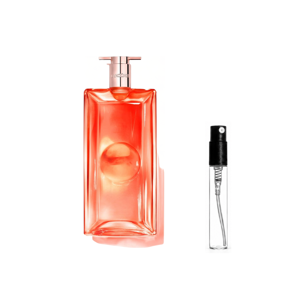 Lancome  – Idôle Peach ‘N Roses EDP- odlewka perfum – flakon i identyczny atomizer wzorcowy