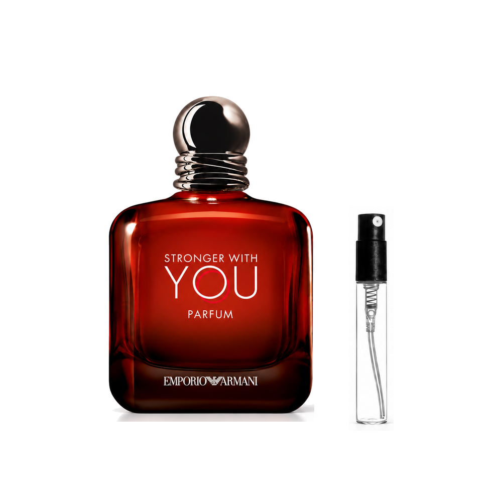 Armani Stronger With You Parfum – odlewka perfum – flakon i identyczny atomizer wzorcowy