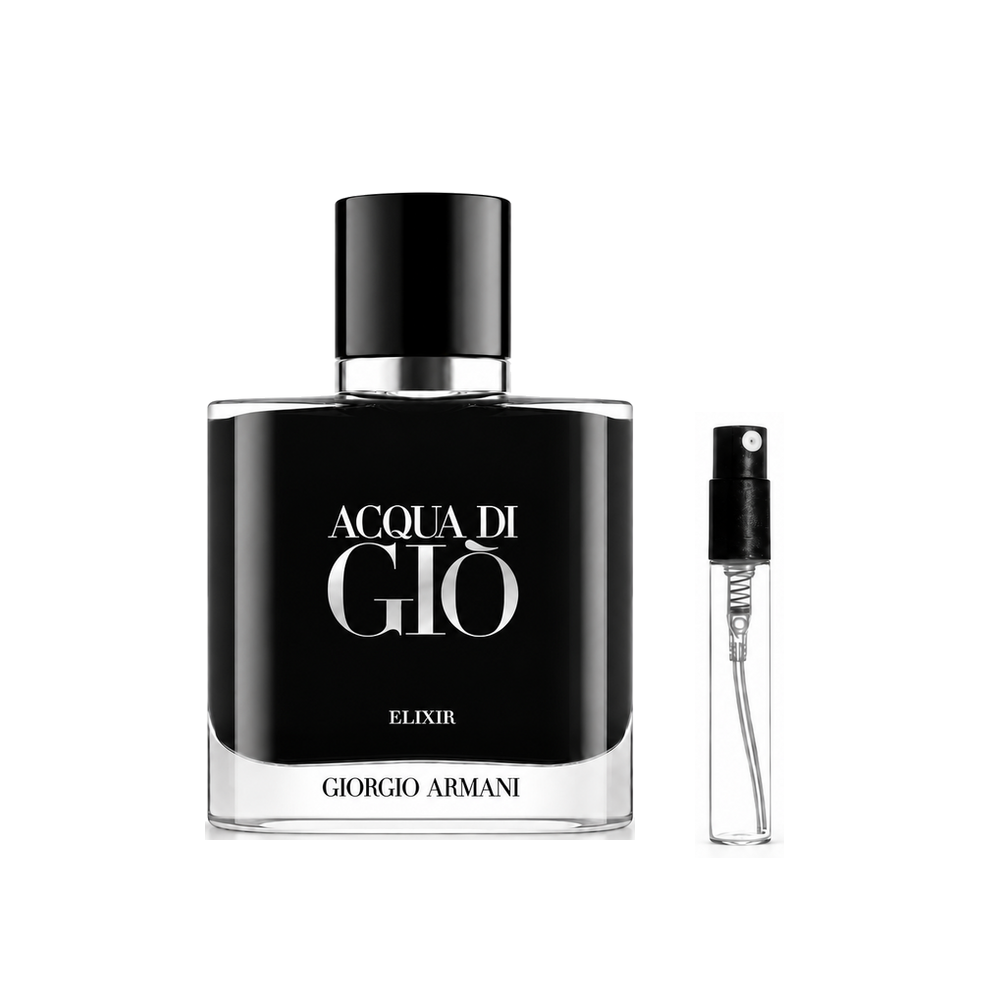 Armani Acqua di Giò Elixir – odlewka perfum – flakon i identyczny atomizer wzorcowy
