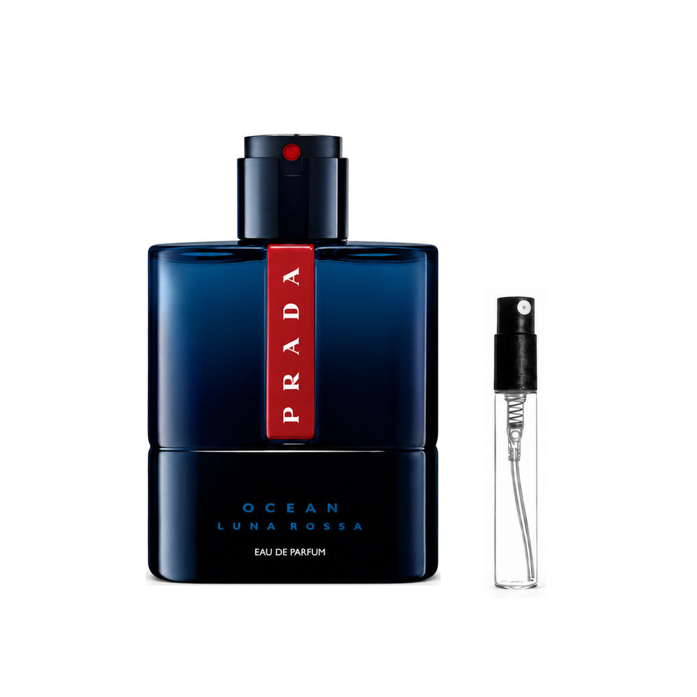 Prada Luna Rossa Ocean Eau de Parfum – odlewka perfum – flakon i identyczny atomizer wzorcowy
