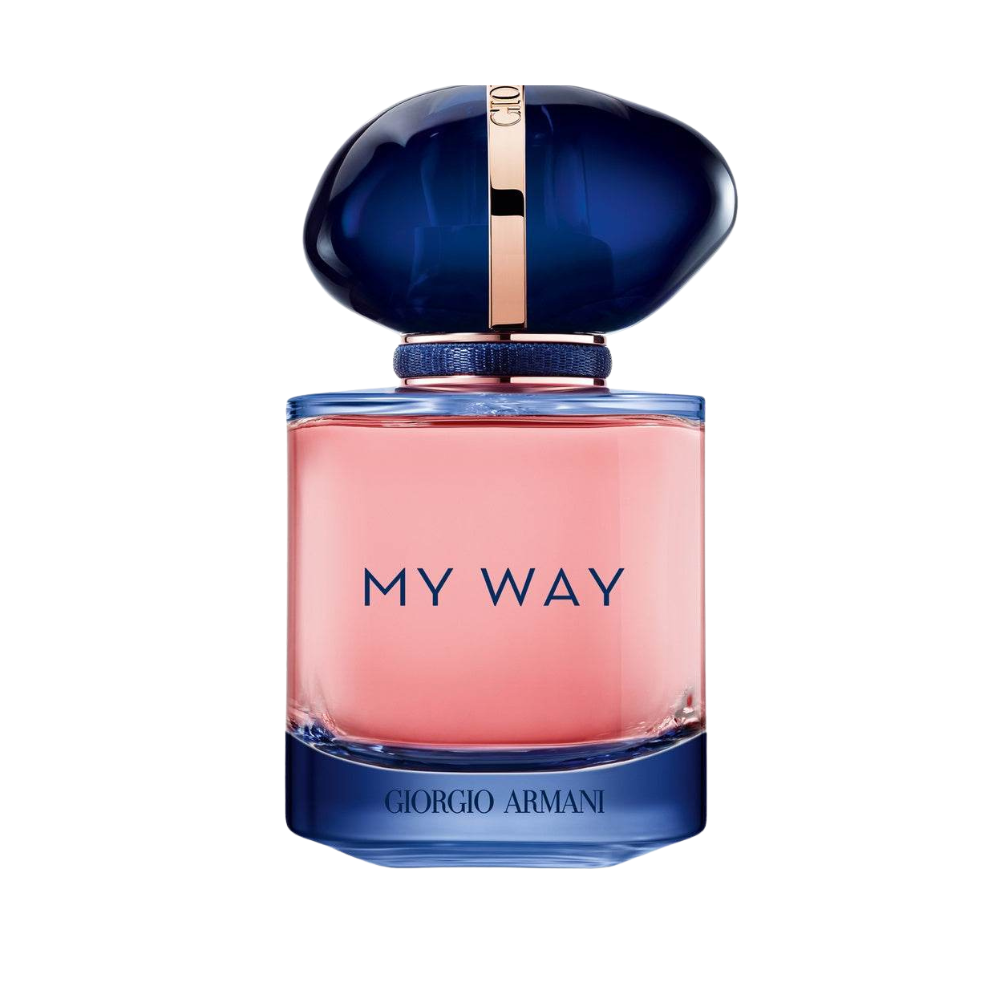 Flakon perfum Armani My Way Intense z nutami kwiatu pomarańczy, tuberozy, madagaskarskiej wanilii i drzewa sandałowego – elegancki zapach dla kobiet.