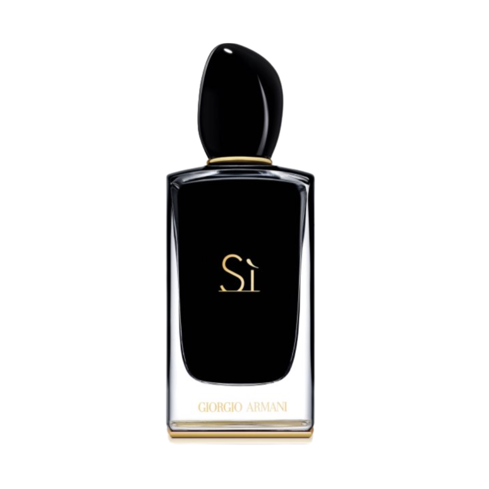 Flakon perfum Armani Sì Intense z nutami czarnej porzeczki, róży majowej, wanilii, paczuli i ambroksanu – elegancki zapach dla kobiet.