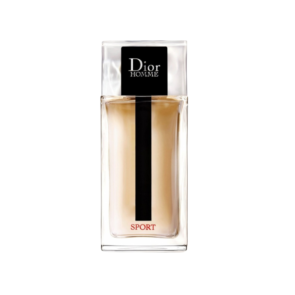 Flakon perfum Dior Homme Sport 2022 Eau de Toilette dla mężczyzn z nutami cytryny, bergamotki, elemi, różowego pieprzu i bursztynu.