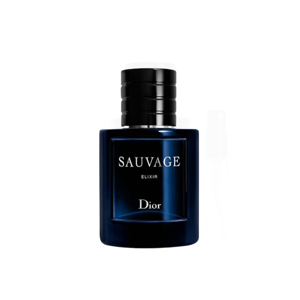 Flakon perfum Dior Sauvage Elixir dla mężczyzn z nutami cynamonu, kardamonu, lawendy, lukrecji, bursztynu i drzewa sandałowego.