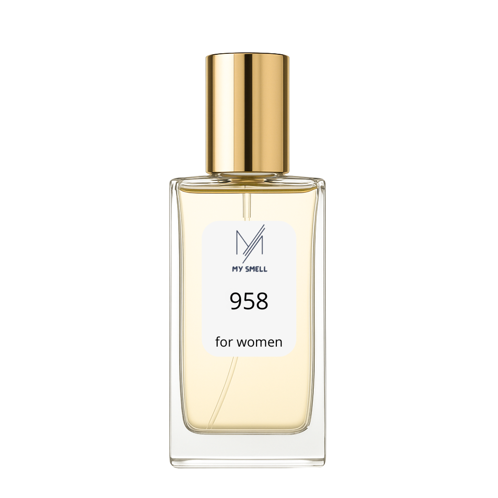 MY SMELL NR 958 – perfumy damskie z nutami gruszki, czarnej porzeczki, ananasa, róży, jaśminu, wanilii, cedru i paczuli.