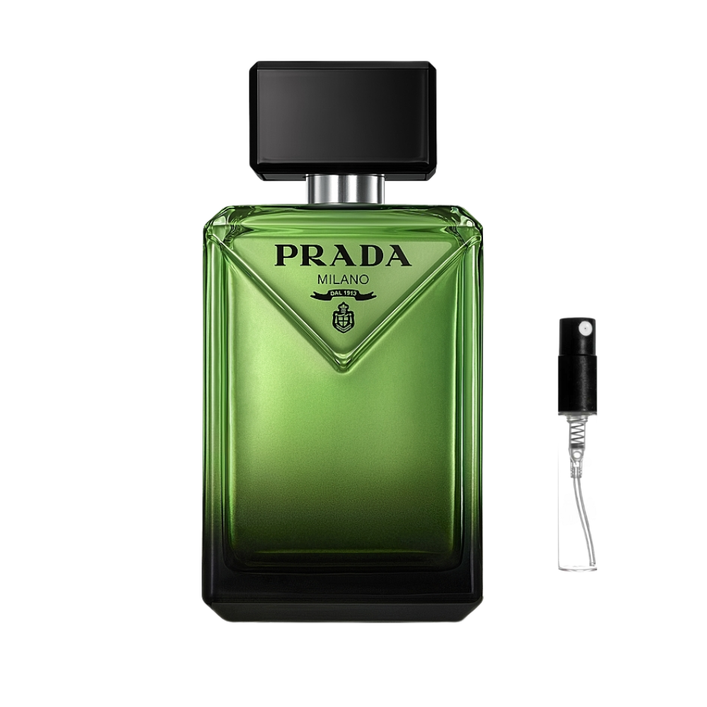 Prada Paradigme – odlewka perfum męskich z nutami kalabryjskiej bergamotki, piżma, geranium, benzoesu, balsamu peruwiańskiego i drzewa gwajakowego.